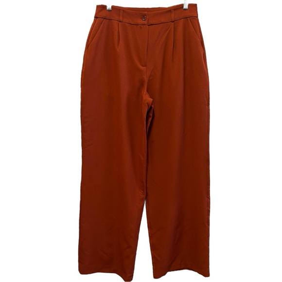 Trendyol NWT Women’s Burnt Orange Wide‎ Leg Trousers   SZ 42(US 10) - Picture 3 of 8